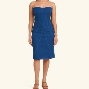 Anne X denim strapless bohowestern dress. Size Medium. EUC